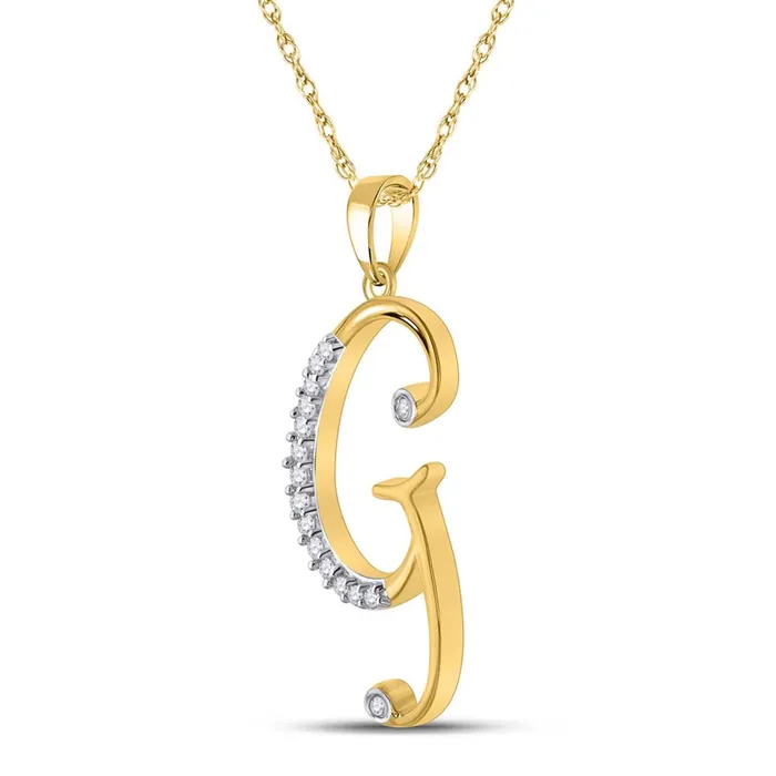 gndatlanta Necklaces 10k Yellow Gold Round Diamond Initial G Letter Pendant 112 Cttw gndatlanta Necklaces 10k Yellow Gold Round Diamond Initial G Letter Pendant 112 Cttw