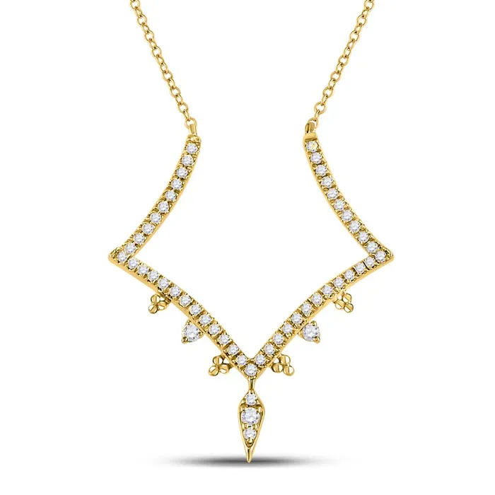 gndatlanta Necklaces 14k Yellow Gold Round Diamond Fashion Necklace 14 Cttw gndatlanta Necklaces 14k Yellow Gold Round Diamond Fashion Necklace 14 Cttw