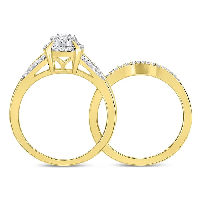 gndatlanta Rings 10k Yellow Gold Round Diamond Bridal Wedding Ring Set 38 Cttw