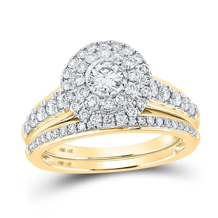 gndatlanta Rings 14k Yellow Gold Round Diamond Bridal Wedding Ring Set 1 Cttw Certified
