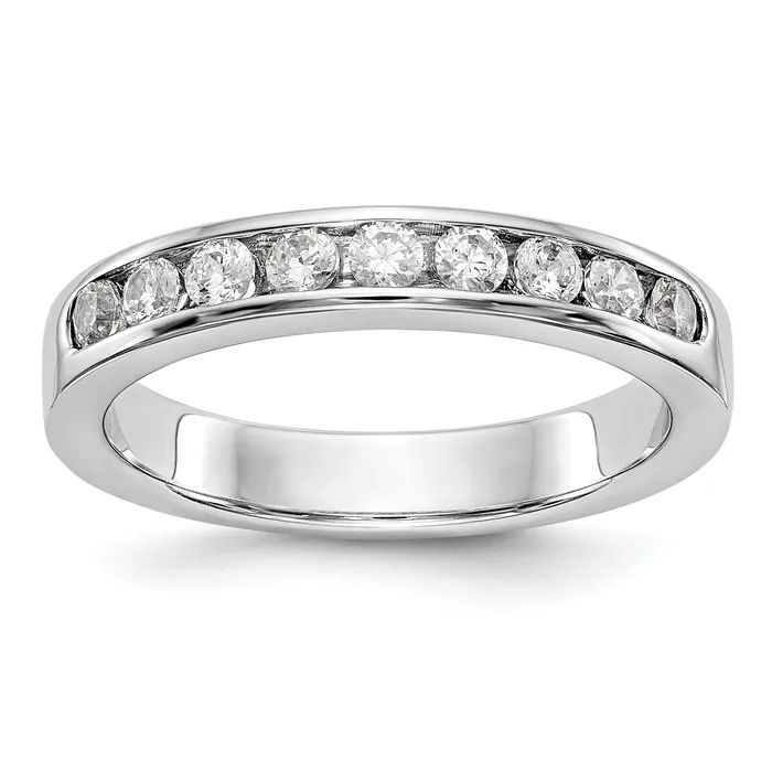 Goldia 045ct CZ Solid Real 14K White Gold 9Stone Channel Wedding Band Ring Rings Goldia 045ct CZ Solid Real 14K White Gold 9Stone Channel Wedding Band Ring Rings