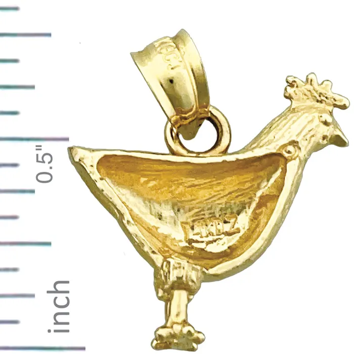 Goldia 14K Gold Hen Charm Charm Necklaces