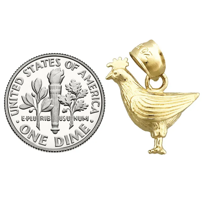 Goldia 14K Gold Hen Charm Charm Necklaces