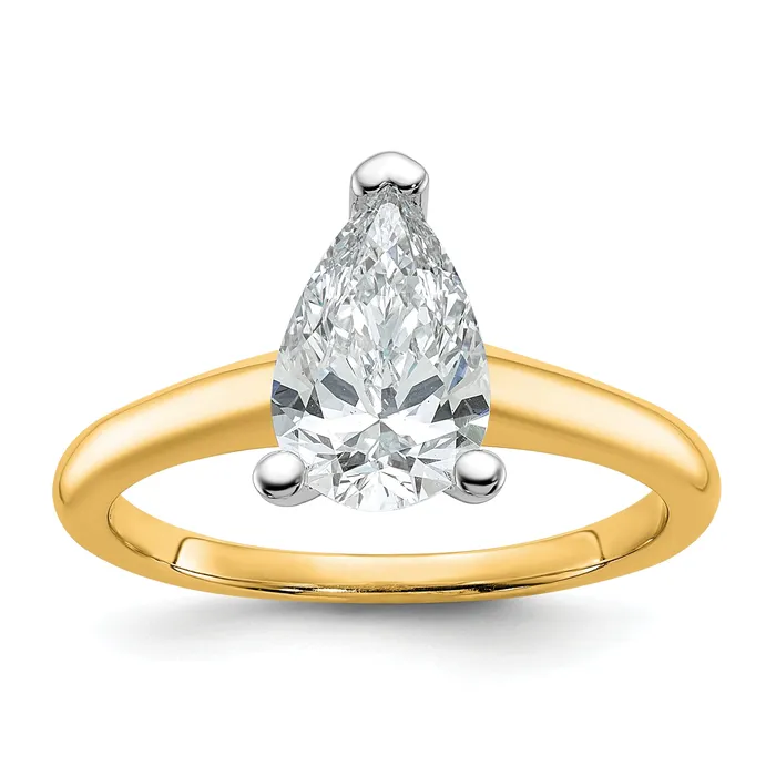 Goldia 14k Twotone 1 12 Ct Lab Grown Diamond VSSI G Pear Solitare Engagement Ring Rings Goldia 14k Twotone 1 12 Ct Lab Grown Diamond VSSI G Pear Solitare Engagement Ring Rings