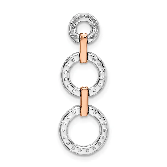 Goldia 14k TwoTone Rose and White Gold 38 Ct Lab Grown Diamond VSSI G Triple Circle Drop Chain Slide Pendant Rings