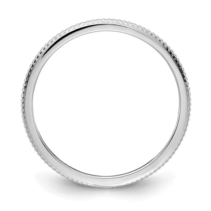 Goldia 14K White Gold 12mm Bead Stackable Band Rings