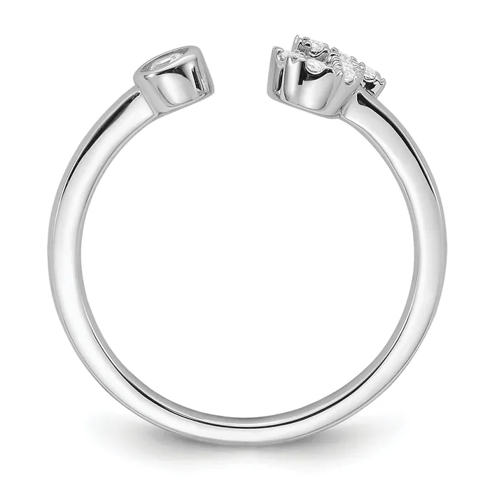 Goldia 14k White Gold 16 Ct Lab Grown Diamond VSSI G Initial J Adjustable Ring Rings