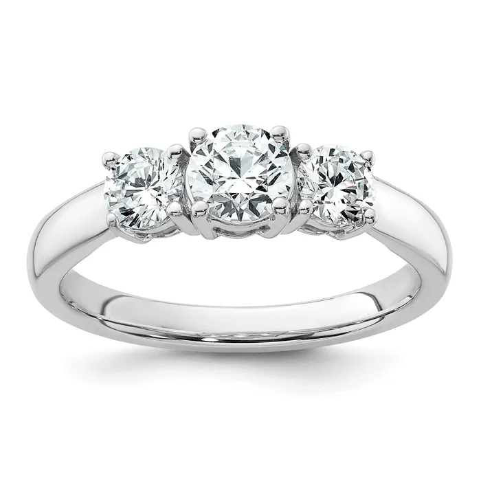 Goldia 14k White Gold 1 Ct Certified Lab Grown Diamond VSSI G Three Stone Engagement Ring Rings Goldia 14k White Gold 1 Ct Certified Lab Grown Diamond VSSI G Three Stone Engagement Ring Rings