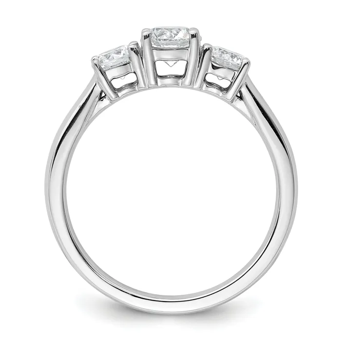 Goldia 14k White Gold 1 Ct Certified Lab Grown Diamond VSSI G Three Stone Engagement Ring Rings