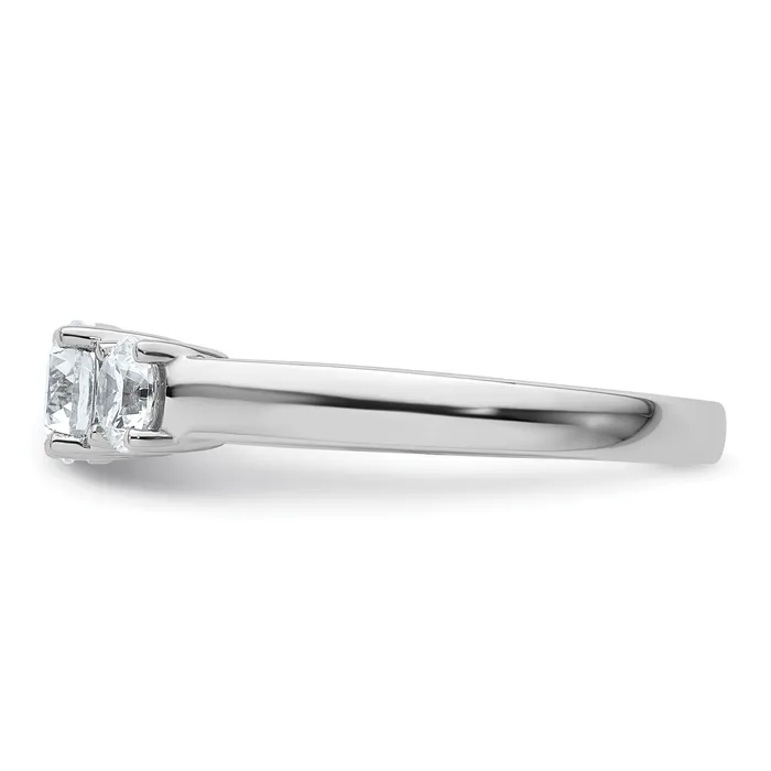 Goldia 14k White Gold 1 Ct Certified Lab Grown Diamond VSSI G Three Stone Engagement Ring Rings