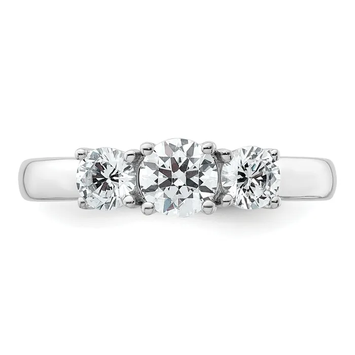 Goldia 14k White Gold 1 Ct Certified Lab Grown Diamond VSSI G Three Stone Engagement Ring Rings