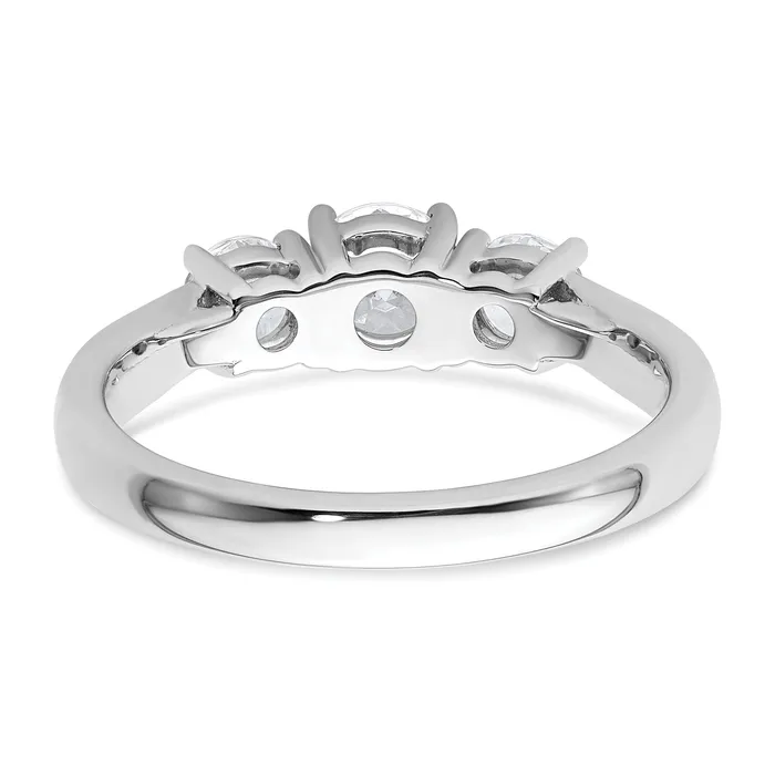 Goldia 14k White Gold 1 Ct Certified Lab Grown Diamond VSSI G Three Stone Engagement Ring Rings