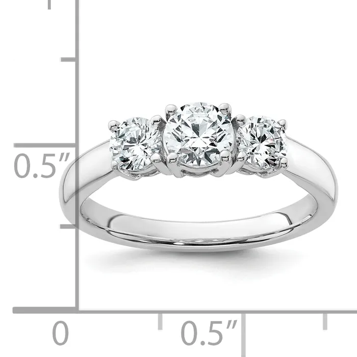 Goldia 14k White Gold 1 Ct Certified Lab Grown Diamond VSSI G Three Stone Engagement Ring Rings