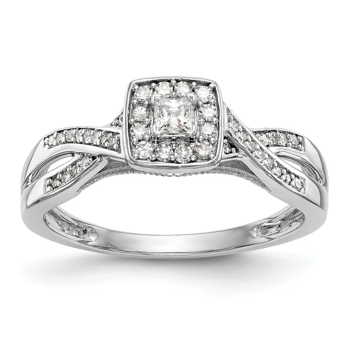 Goldia 14K White Gold Lab Grown VSSI G Diamond Engagement Ring Rings