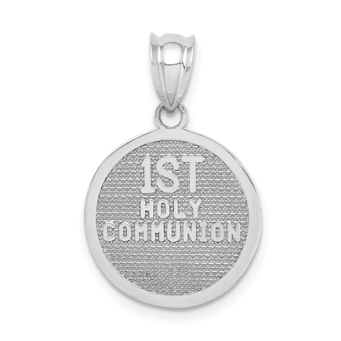 Goldia 14k White Gold Reversible Cross 1st Holy Communion Charm Charm Necklaces