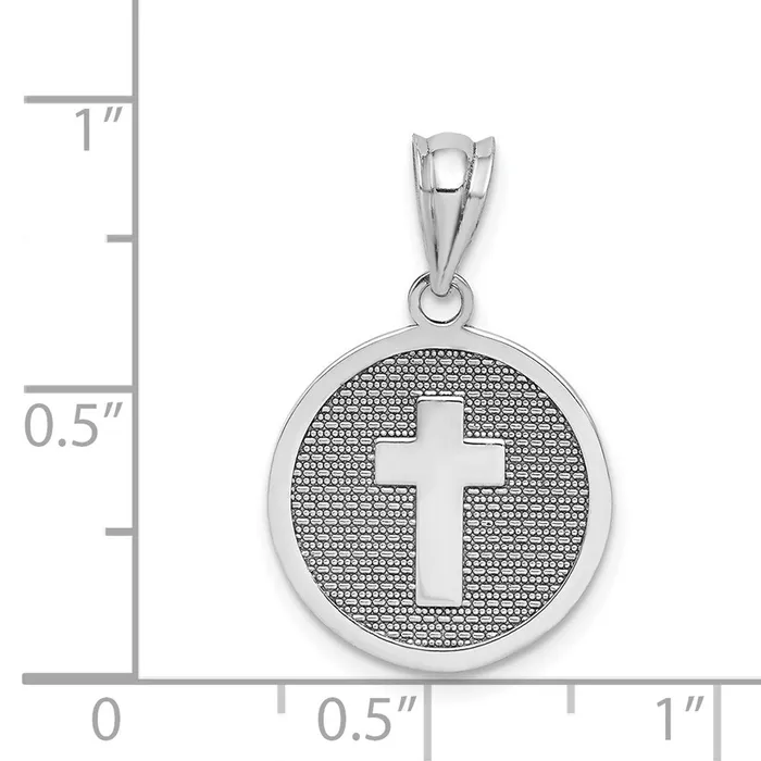 Goldia 14k White Gold Reversible Cross 1st Holy Communion Charm Charm Necklaces