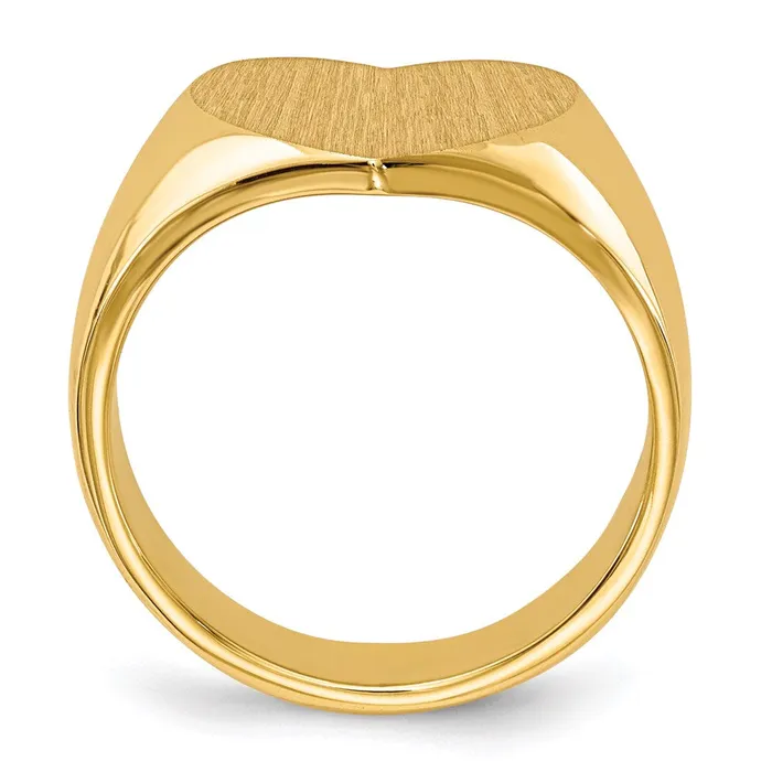 Goldia 14K Yellow Gold 115x125mm Closed Back Heart Signet Ring Rings
