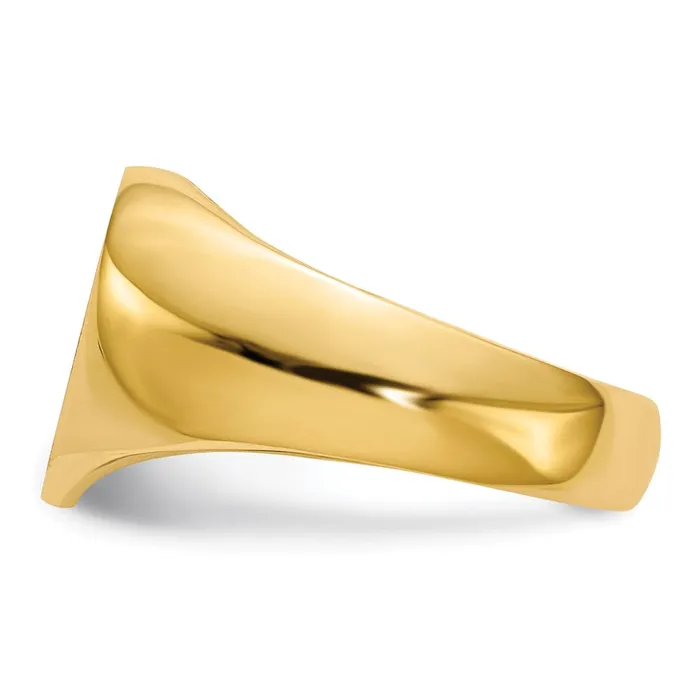 Goldia 14K Yellow Gold 115x125mm Closed Back Heart Signet Ring Rings