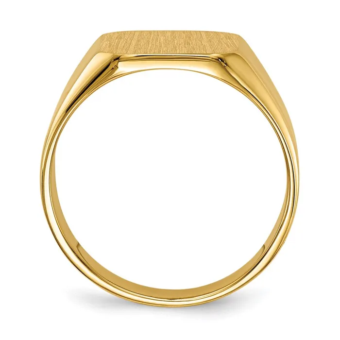 Goldia 14K Yellow Gold 160x145mm Open Back Mens Signet Ring Rings
