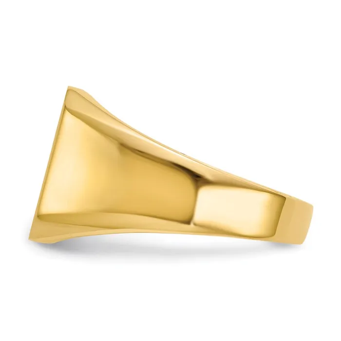 Goldia 14K Yellow Gold 160x145mm Open Back Mens Signet Ring Rings