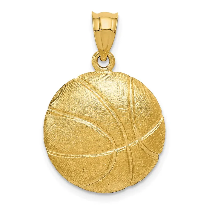 Goldia 14k Yellow Gold Basketball Charm Charm Necklaces