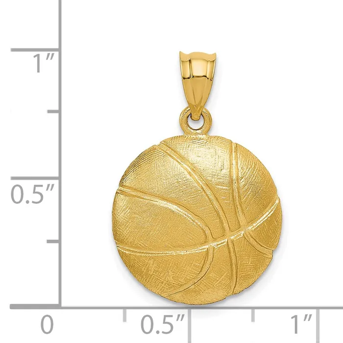 Goldia 14k Yellow Gold Basketball Charm Charm Necklaces