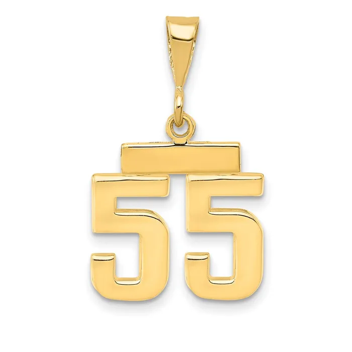 Goldia 14k Yellow Gold Small Polished Number 55 Charm Charm Necklaces