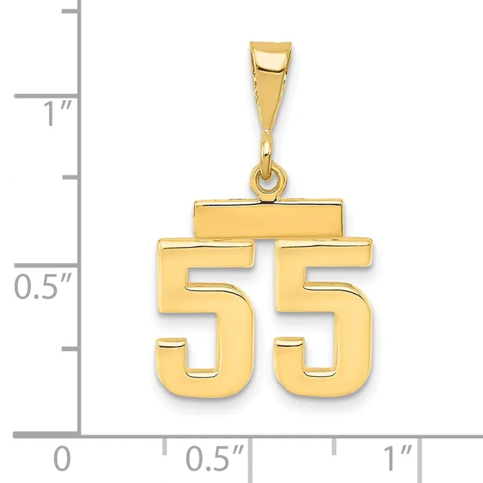 Goldia 14k Yellow Gold Small Polished Number 55 Charm Charm Necklaces