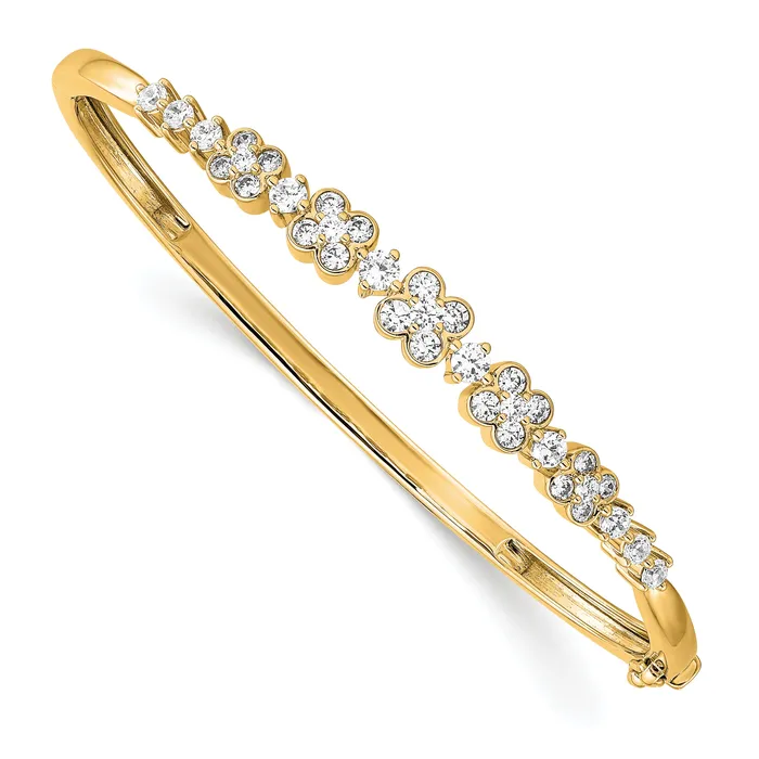 Goldia Bracelets 14k Yellow Gold Lab Grown Diamond VSSI FGH Bangle Bracelet Goldia Bracelets 14k Yellow Gold Lab Grown Diamond VSSI FGH Bangle Bracelet