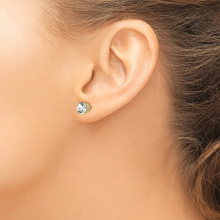 goldiaca Earrings 10K Tiara Collection Diamond Lab Created White Sapphire Post Earrings