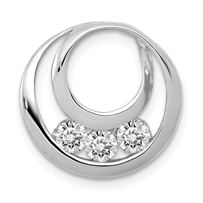 goldiaca Rings 14k White Gold 32mm VS Diamond Three Stone Circles Chain Slide goldiaca Rings 14k White Gold 32mm VS Diamond Three Stone Circles Chain Slide