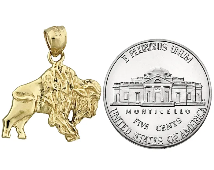 Goldia Charm Necklaces 14K Gold Aggressive Bison Charm