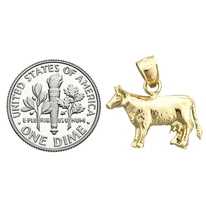 Goldia Charm Necklaces 14K Gold Cow Mini Charm