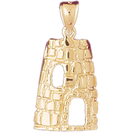 Goldia Charm Necklaces 14K Gold Stone Sugar Mill Charm