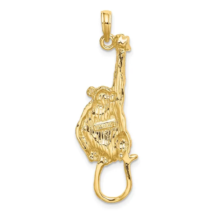 Goldia Charm Necklaces 14k Yellow Gold 2D Textured Hanging Monkey Charm