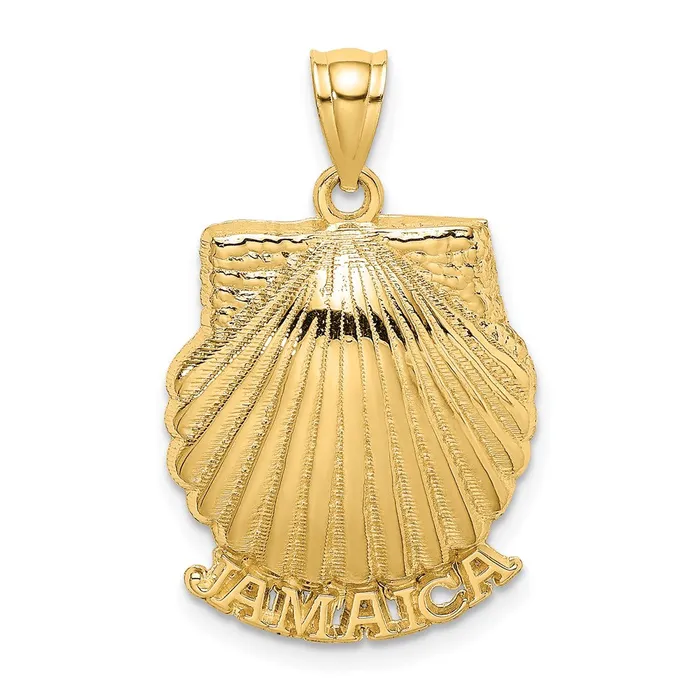 Goldia Charm Necklaces 14k Yellow Gold JAMAICA Scallop Shell Charm