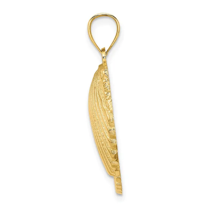 Goldia Charm Necklaces 14k Yellow Gold JAMAICA Scallop Shell Charm