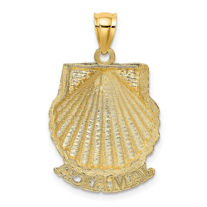 Goldia Charm Necklaces 14k Yellow Gold JAMAICA Scallop Shell Charm