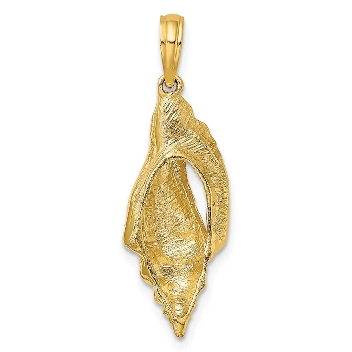 Goldia Charm Necklaces 14k Yellow Gold Polished Elongated Shell Charm