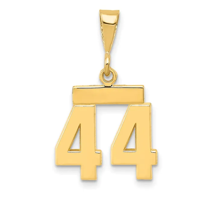 Goldia Charm Necklaces 14k Yellow Gold Small Polished Number 44 Charm