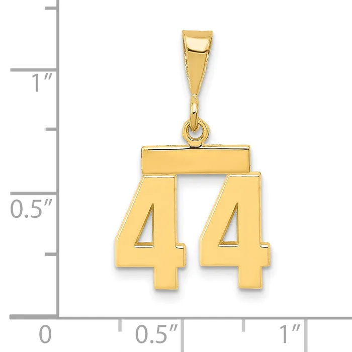 Goldia Charm Necklaces 14k Yellow Gold Small Polished Number 44 Charm