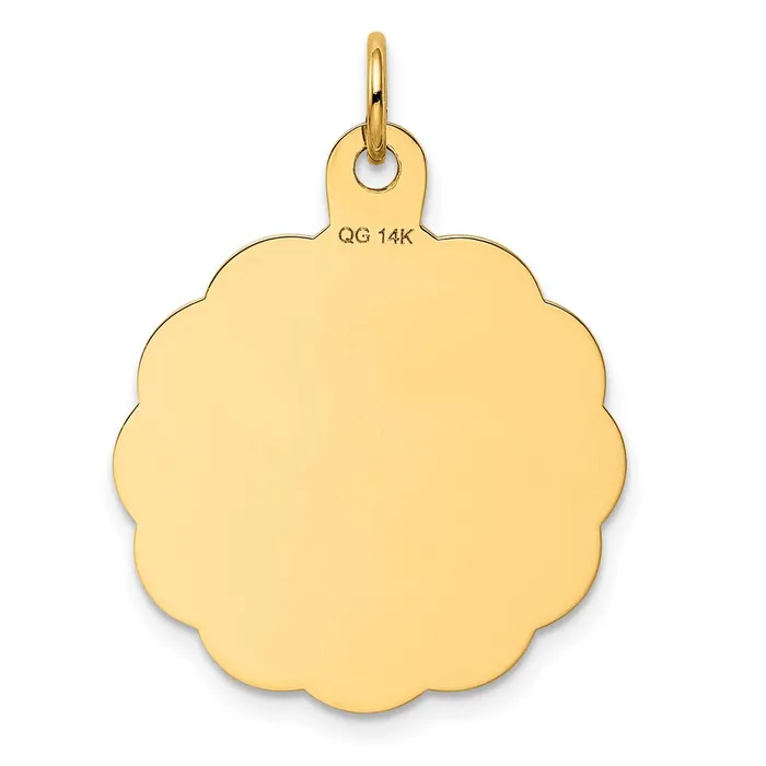 Goldia Charm Necklaces 14k Yellow Gold WEDDING BELLS Engraveable Disc Charm