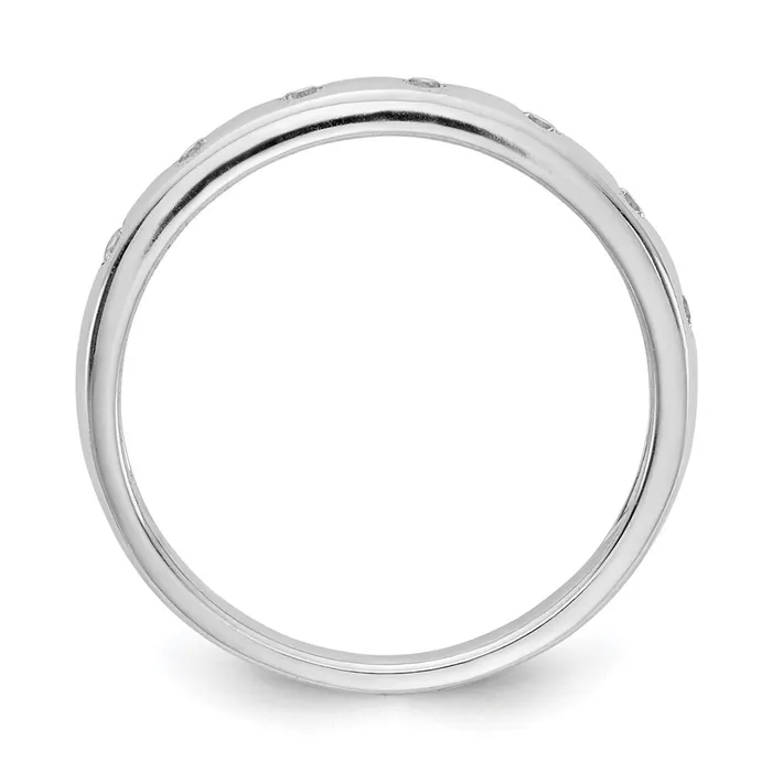 Goldiacom 14k White Gold 7stone Real Diamond Band Rings