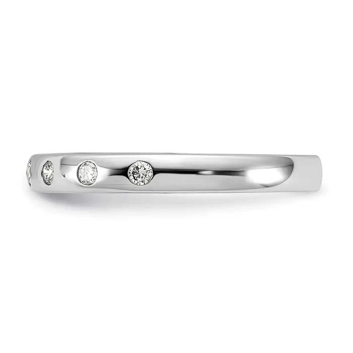 Goldiacom 14k White Gold 7stone Real Diamond Band Rings