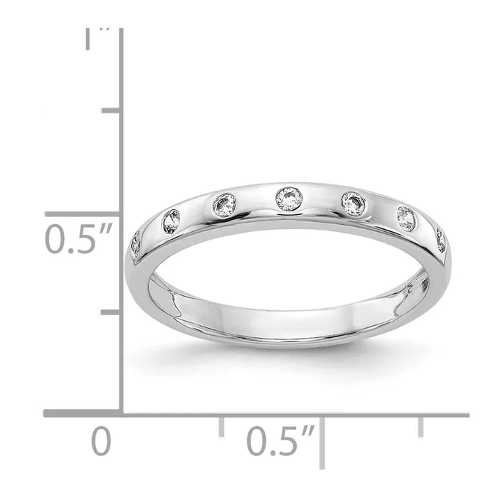 Goldiacom 14k White Gold 7stone Real Diamond Band Rings