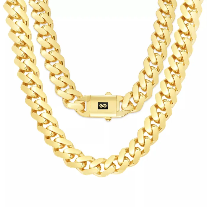 Goldiacom Necklaces 10k Yellow Gold Royal Monaco Miami Cuban Link Curb 15mm Mens Chain Necklace 26 Goldiacom Necklaces 10k Yellow Gold Royal Monaco Miami Cuban Link Curb 15mm Mens Chain Necklace 26