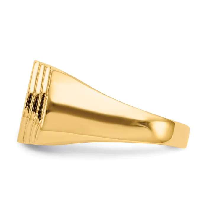 Goldiacom Rings 14K Yellow Gold Real Diamond Mens Band