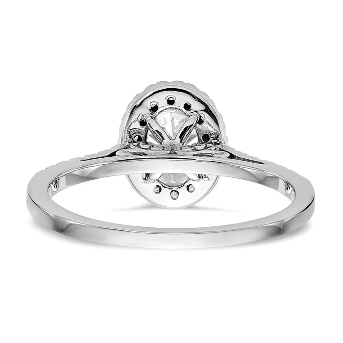 Goldiacom Rings 6x8mm Oval CZ Halo Style Engagement Ring 14K White Gold Goldiacom Rings 6x8mm Oval CZ Halo Style Engagement Ring 14K White Gold