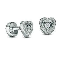 Goldia Earrings 033 CT TW Enhanced Black and White Diamond Reversible Heart and Circle Stud Earrings in Sterling Silver Goldia Earrings 033 CT TW Enhanced Black and White Diamond Reversible Heart and Circle Stud Earrings in Sterling Silver