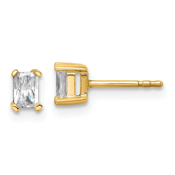 Goldia Earrings 14k Yellow Gold 12 ctw Lab Grown Diamond VSSI G Radiant 4 Prong Heavy Wt Stud Earrings Goldia Earrings 14k Yellow Gold 12 ctw Lab Grown Diamond VSSI G Radiant 4 Prong Heavy Wt Stud Earrings